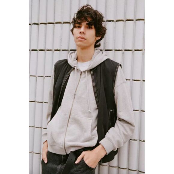 NWT BDG Urban Outfitters UO black canvas cotton contrast stitch work vest - Picture 7 of 7